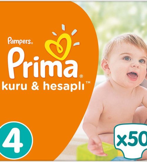 Prima Bebek Bezi Kuru ve Hesaplı 4 Beden Maxi Mega Paket 50 Adet