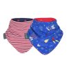 Cheeky Chompers Neckerbıb Red Stripes & Rockets