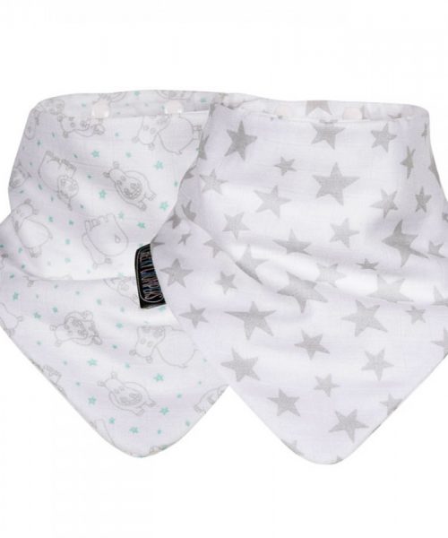 Cheeky Chompers Muslin Neckerbib Stars & Hippo