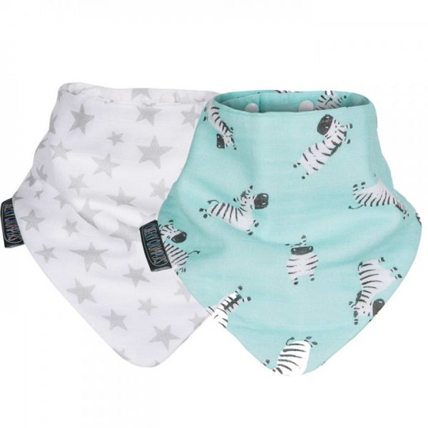 Cheeky Chompers Muslin Neckerbib Stars & Zebra