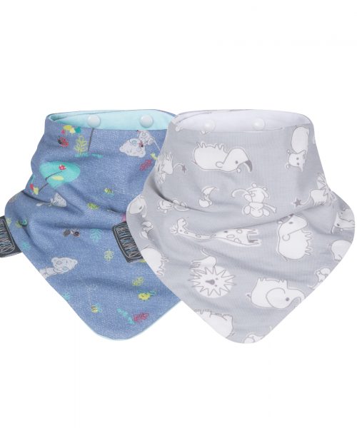 Cheeky Chompers Neckerbıb Unisex Grey & Denim