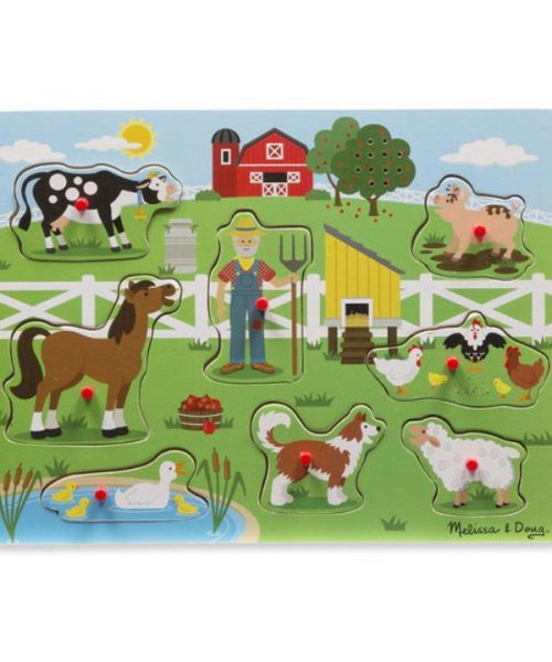 Melissa & Doug Ahşap Sesli Yapboz - Old MacDonal's Farm