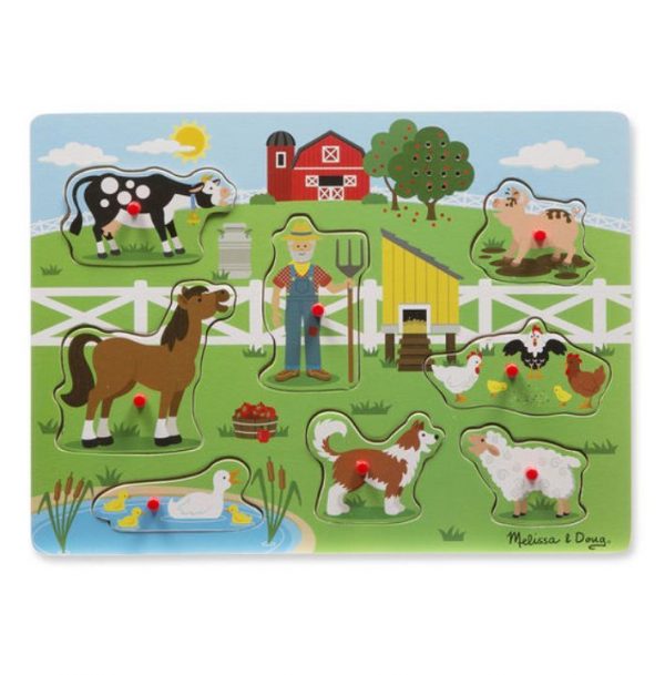 Melissa & Doug Ahşap Sesli Yapboz - Old MacDonal's Farm