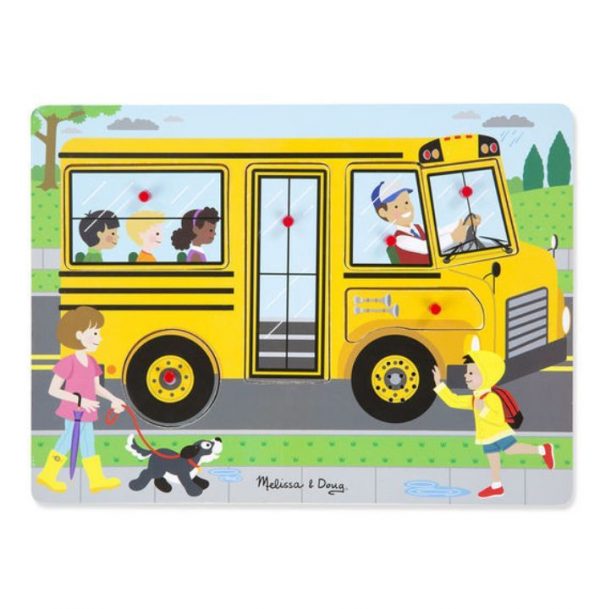 Melissa & Doug Ahşap Sesli Yapboz - The Wheels on the Bus