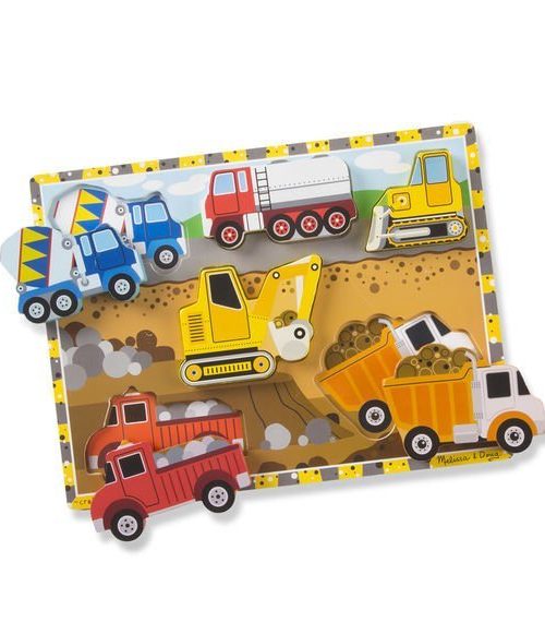 Melissa & Doug Ahşap Tombul Yapboz - İnşaat Araçları