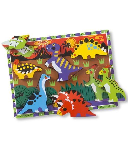 Melissa & Doug Ahşap Tombul Yapboz - Dinozorlar