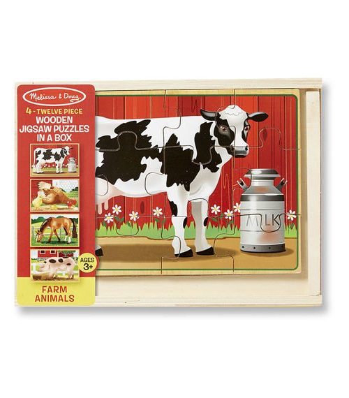 Melissa & Doug Ahşap 12x4 Yapboz Seti - Çiftlik Hayvanları