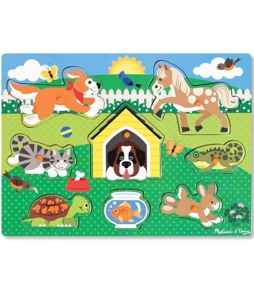 Melissa & Doug Ahşap Tutmalı Yapboz - Evcil Hayvanlar