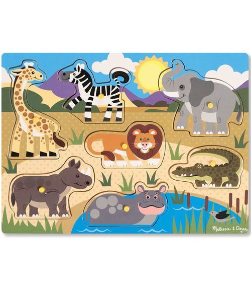 Melissa & Doug Ahşap Tutmalı Yapboz - Safari (Yeni)