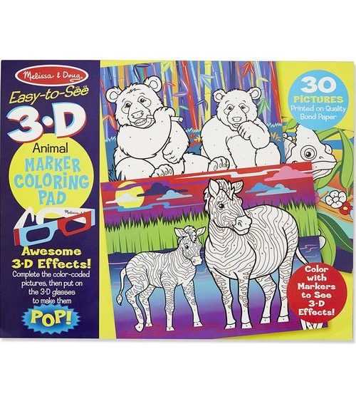 Melissa & Doug 3D Marker Boyama Kitabı - Hayvanlar
