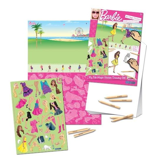 Sihirli Çıkartma Birleştir-Çiz-Boya - Barbie