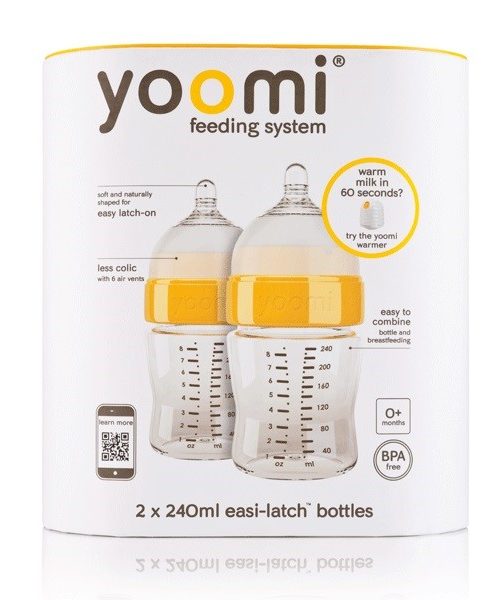 YOOMİ 8oz (240 ml)BİBERON+ EMZİK YAVAŞ AKIŞKAN (X2)