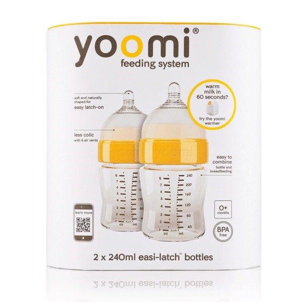 YOOMİ 8oz (240 ml)BİBERON+ EMZİK YAVAŞ AKIŞKAN (X2)