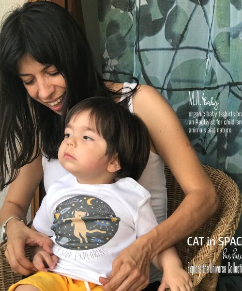 M.A.Kbaby Explore The Universe CAT IN SPACE' Organik Unisex Çocuk T-shirt'ü