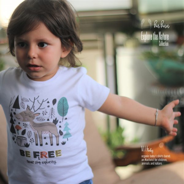 M.A.Kbaby Explore The Nature 'BE FREE' Organik Unisex Çocuk T-shirt'ü