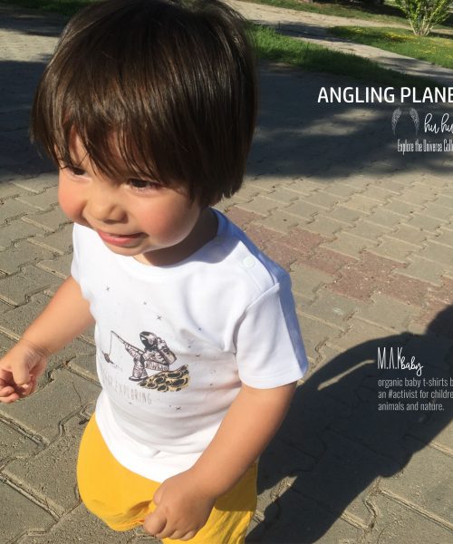 M.A.Kbaby Explore The Universe 'PLANET ANGLING' Organik Unisex Çocuk T-shirt'ü