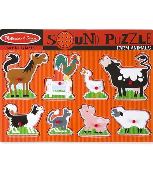 Melissa & Doug Ahşap Sesli Yapboz - Çiftlik Hayvanları