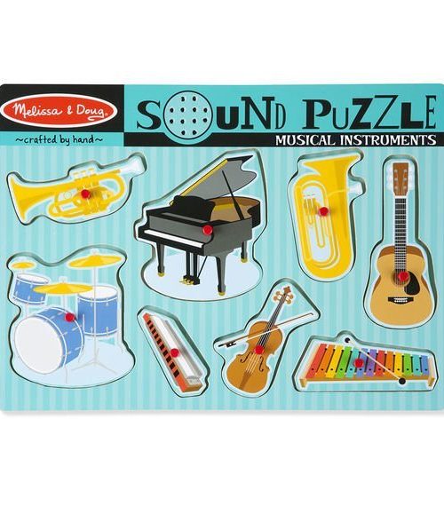 Melissa & Doug Ahşap Sesli Yapboz - Müzik Aletleri