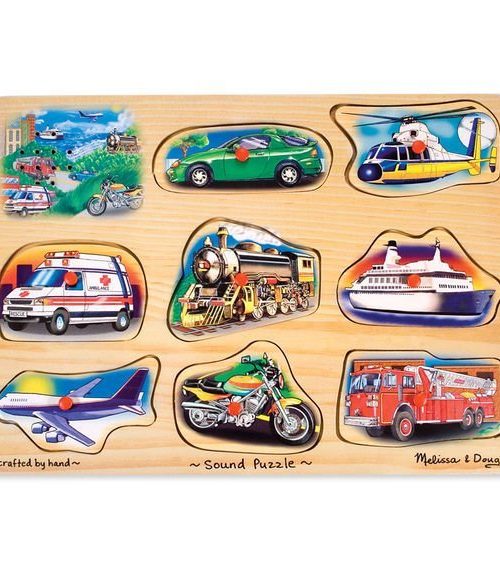 Melissa & Doug Ahşap Sesli Yapboz - Araçlar