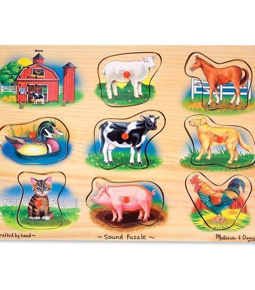 Melissa & Doug Ahşap Sesli Yapboz - Çiftlik Hayvanları